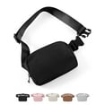 thumbnail image 1 of Fanny Packs for Women Men, Black Crossbody Fanny Pack, Unisex Mini Belt Bag with Adjustable Strap, Fashion Cross Body Waist Pack for Traveling Casual Running Hiking (Black), 1 of 8