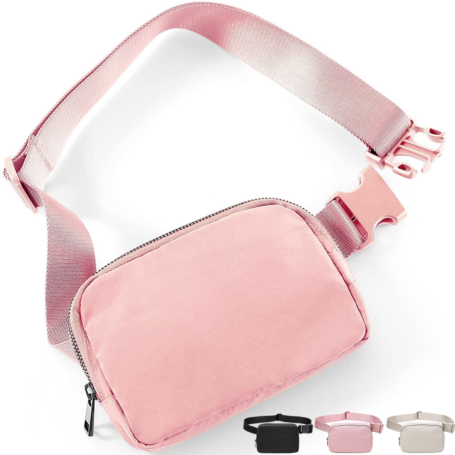 Fanny Packs for Women Men, Pink Crossbody Fanny Pack, Unisex Mini Belt Bag  with Adjustable Strap, Fashion Cross Body Waist Pack for Traveling Casual