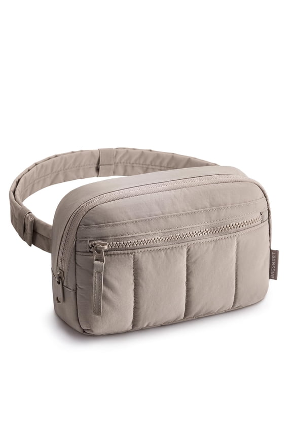 Fanny Packs for Women Cross Body, Quilted Puffy Belt Bag with Pockets, Fashion Waist Packs for Traveling Hiking Black