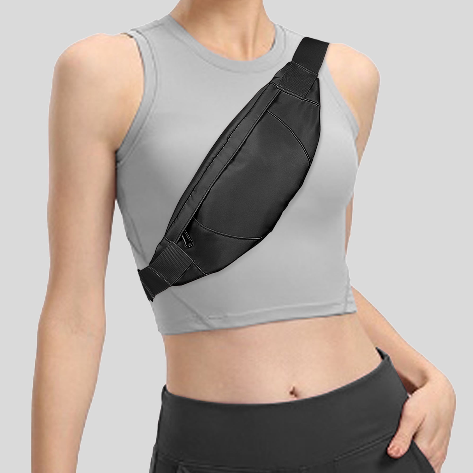 Sixty Shades of Grey Crossbody Fanny Pack or Sling Bag for Concerts & Sporting Events Trim Color: Black A - Zip Pocket Crossbody in Clear | One Size