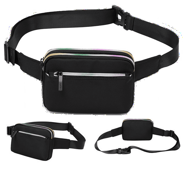 Fanny Packs for Women Men Stylish Adjustable Belt with Multiple Zipper Pockets for Running Outdoor Exercise Biking and Travel. black Walmart Business Supplies