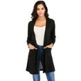 thumbnail image 1 of Fannyc Long Sleeve Cardigans With Pockets For Women Fashion Casual Versatile Wrap Sweater Soft Warm Stretch Long Open Front Top Outwear Black, 1 of 8