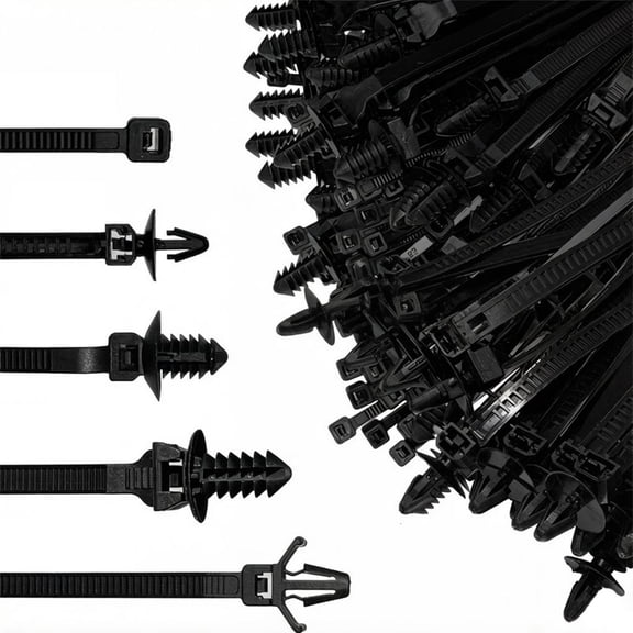 Fanoery 160Pcs Nylon Thread Cable Clamps Push Mount Cable Ties For Auto And Bike Interior Wiring Securely Hold