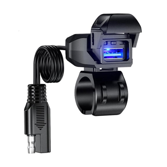 Fanoery 18W Quick Charges Waterproof Motorcycle Phone Chargers Universal USB Port Handlebar Installation for Phone