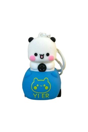 1pc/2pcs Cartoon Panda Inspired Resin Keychain Pendant For Secure Key Management During Trip Backpack Ornament