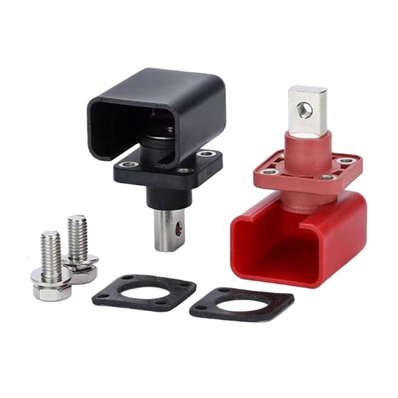 Fanoery 2Pcs 200A Copper Battery Terminals with Easy Snap On Cover Suitable for Vehicles
