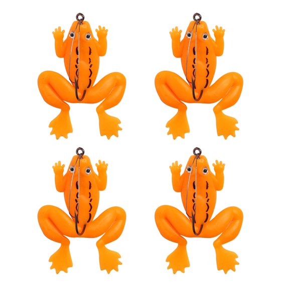 Fanoery 4Pcs Soft Fishing Lures with Hook Soft Colorful Large Feet Frogs Swimbaits Set