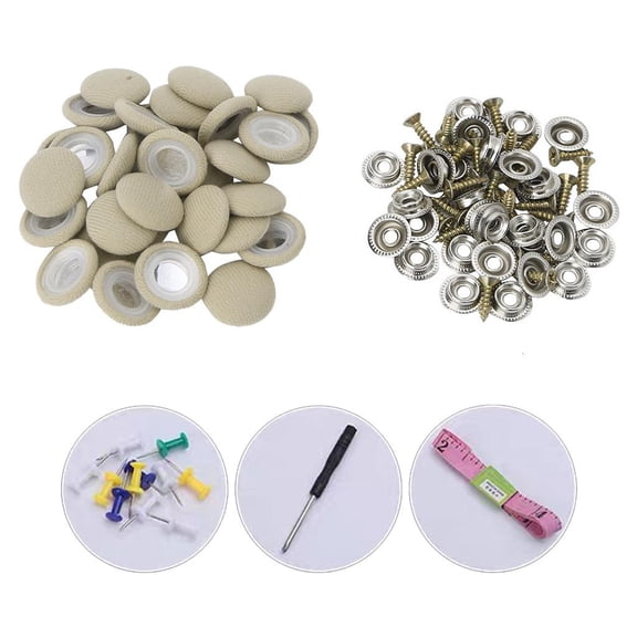 Fanoery 50x Car Roof Headliner Repair Rivets Installation Tool Kit Design for Car Roof Flannelette Fix for Interior Ceiling