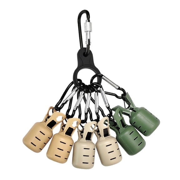Fanoery 6Pcs Squid Jig Hook Protector Squid Jig Cover with Carabiner Fishing Tackle