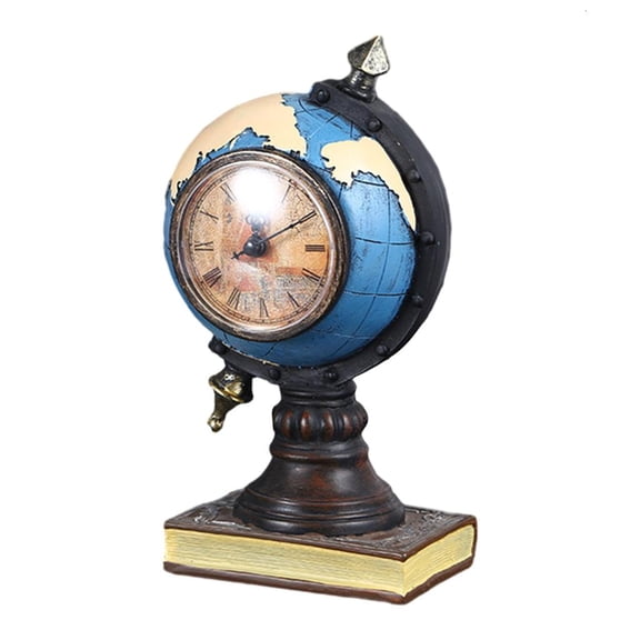 Fanoery Earth Globe Clock Resin Crafts Accurate Time Display Resin Decor for Christmas Gifts Unique Clock Designs