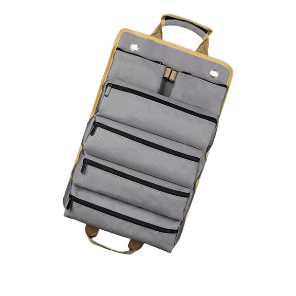 Fanoery Extra Thick Cloth Tool Carry with Zippered Pockets Roll Up Tool Wrap