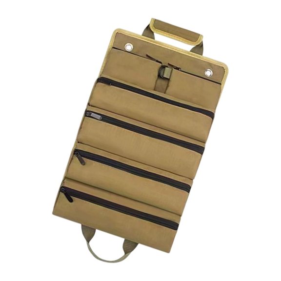 Fanoery Extra Thick Cloth Tool Carry with Zippered Pockets Roll Up Tool Wrap