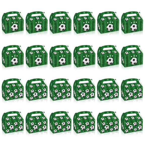 Fanoery Football Gift Boxes Party Candy Cookie Box with Handle for Birthday Christmas