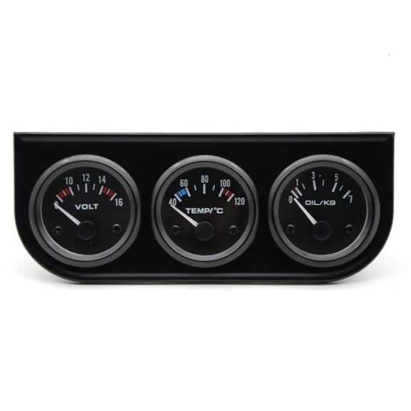 Fanoery LED Backlit Black Triple Gauge Cluster For Night Visibility Vehicle Parameters