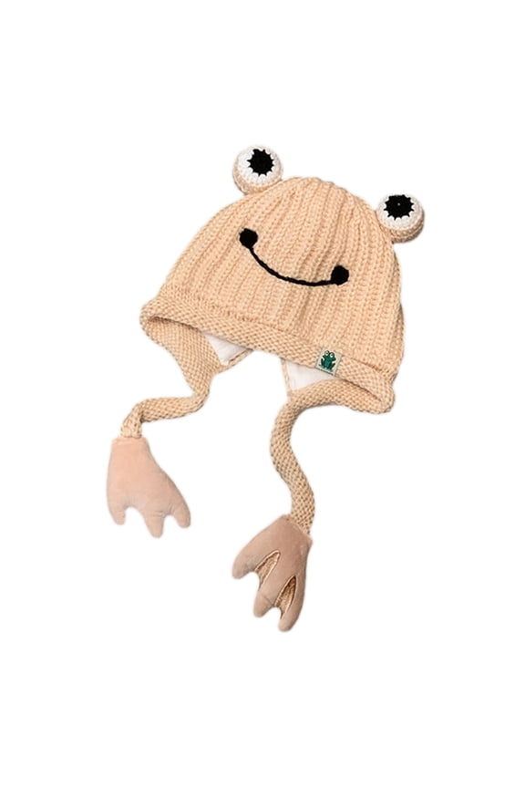 Lovely Beanie Hat for Frog Shape Knitted Hat Winter Hat All-match for Valentine