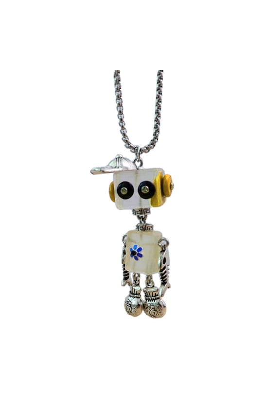 Personalize Wood Robot Necklace Adjustable Chokers Unisex Clavicle Chain Jewelry