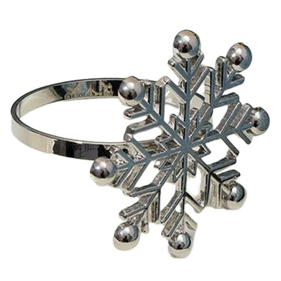 Fanoery Set of 6 Snowflake Napkin Rings Christmas Napkin Holder Serviette Rings