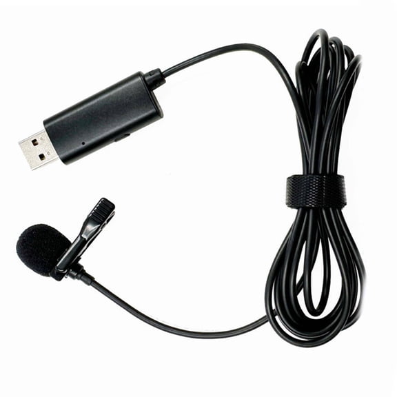 Fanoery USB Lapel Clip on Mic Condenser Lavalier Lapel Microphone Accessory for Chatting
