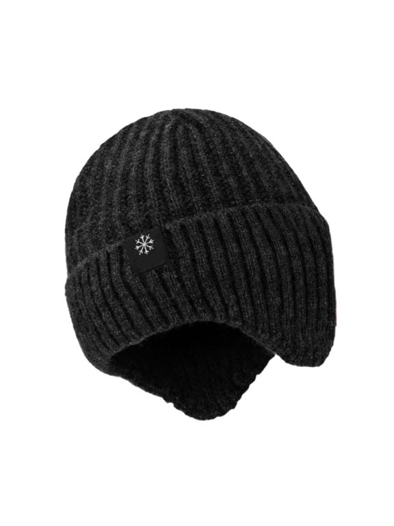 Winter Warm Earmuff Hat for Men Wool Knitted Caps Thick Warm Knitted Hat