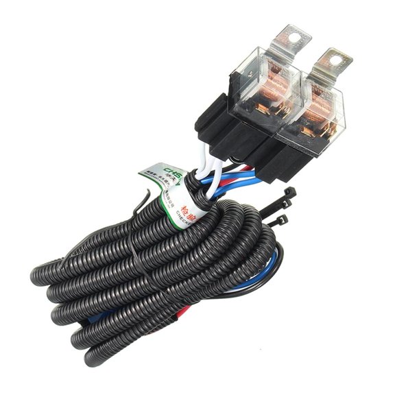 Fanoery Wiring Harness Kit 12V H4 Negative-Switched LED Headlight Work Lamp Bulb Relay Wiring Harness Plug Kit Auto Accessories