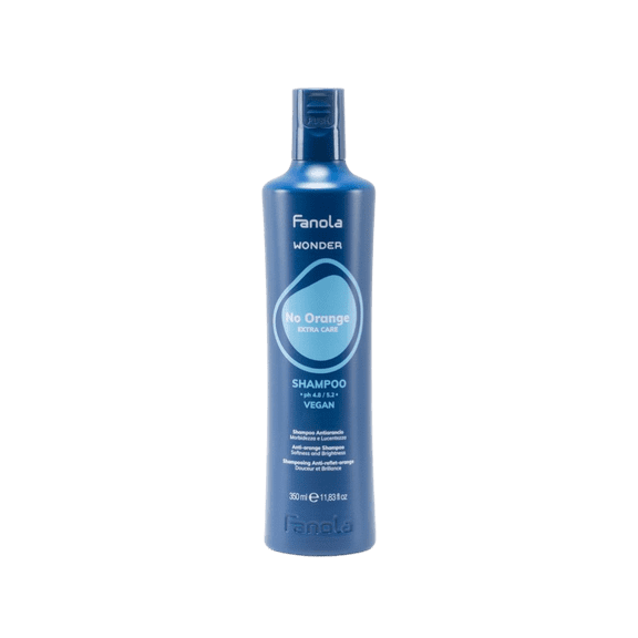 Fanola Wonder No Orange Shampoo Blue Pigment Toning for Light Brown to Dark Blonde Hair Vegan & SLS/SLES-Free 350ml