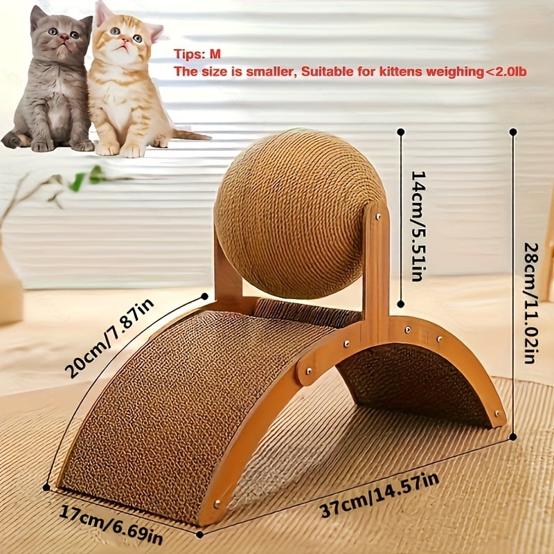 Fanruina 2 in 1 Cat Scratcher with Hanging Ball Toy Extra Tall Sisal Scratching Post Heavy Duty Scratching Pad for Large Cats Claw Sharpening
