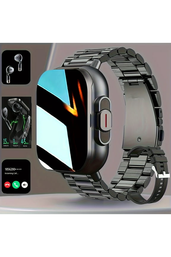 2-in-1 Smartwatch & Wireless Earbuds Combo | HD Display | Rechargeable Battery | Multiple Workout Modes | Sports Activity Monitor | Compatible with Android & iPhone