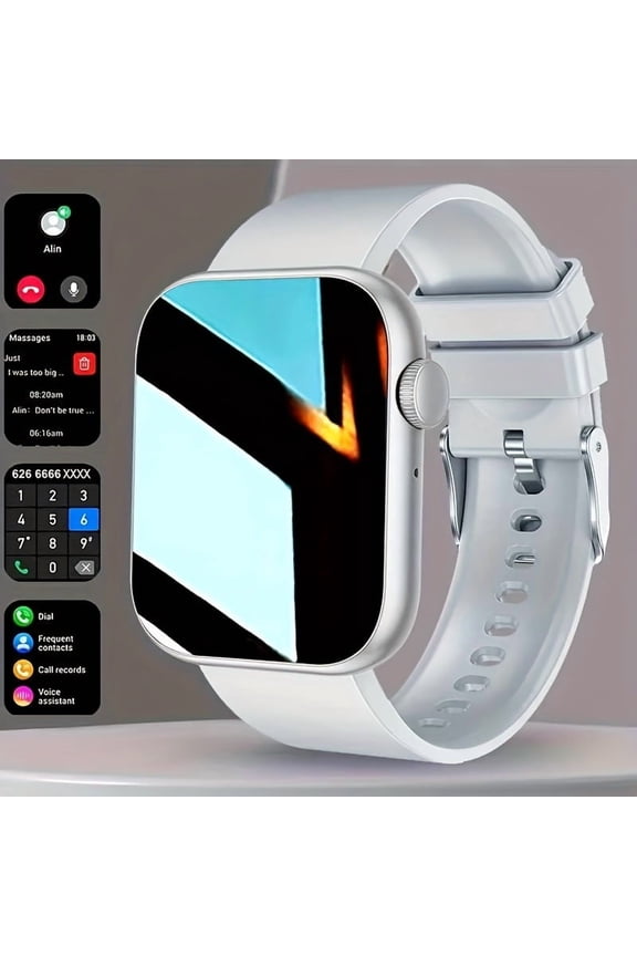 2026 2.01 Inch Touchscreen Dual Strap Smartwatch Unisex with Call Function Step and Calorie Tracking Call Message Notifications for Android iPhone Ideal Christmas Gift