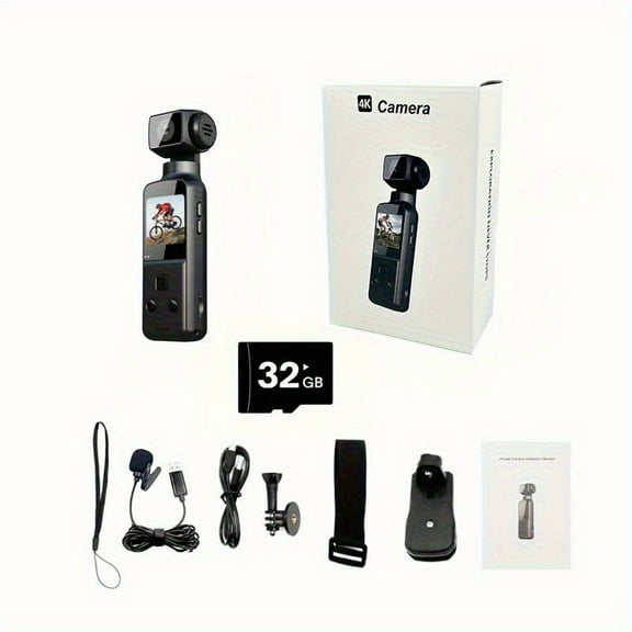 Fanruina 4K Portable Live Streaming Camera - 270° Rotating Lens, Built-in Mic, Stabilization & USB Rechargeable | 1.33" CMOS for YouTube/Vlogging/Travel | Compact Design for Content Creators & Video