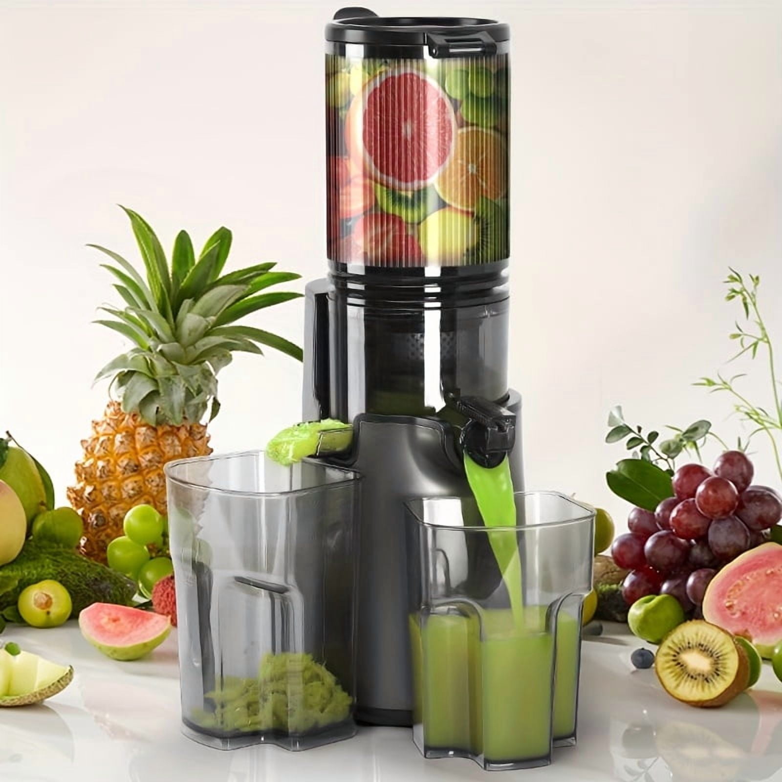 Fanruina Cold Press Juicer Masticating Juicer with Wide Feed Chute 350W Slow Juicer Ideal for Whole Fruits And Vegetables High Juice Yield