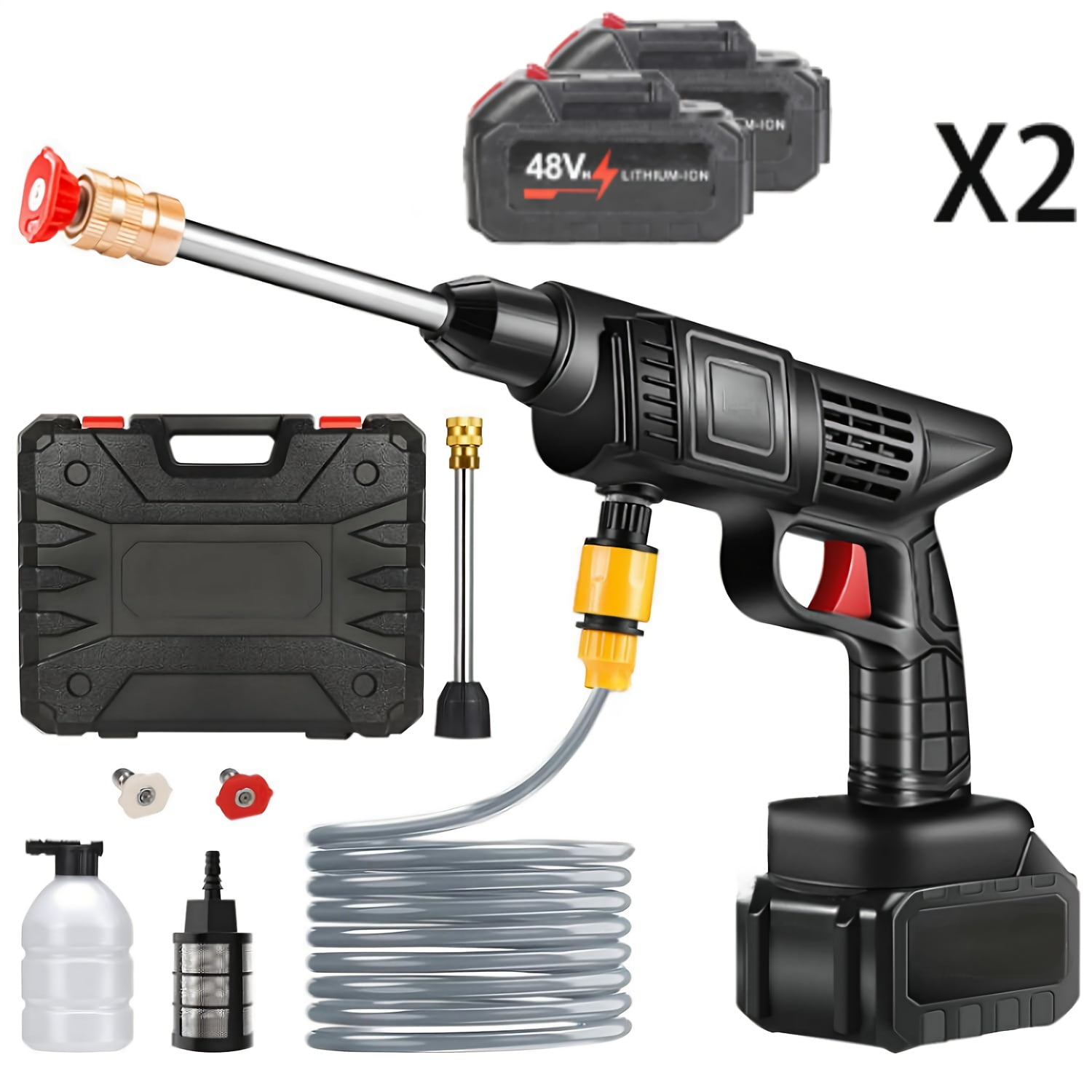 Fanruina Cordless High Pressure Washer Portable Electric Car Wash Tool with Foam Cannon for Outdoor and Indoor Cleaning