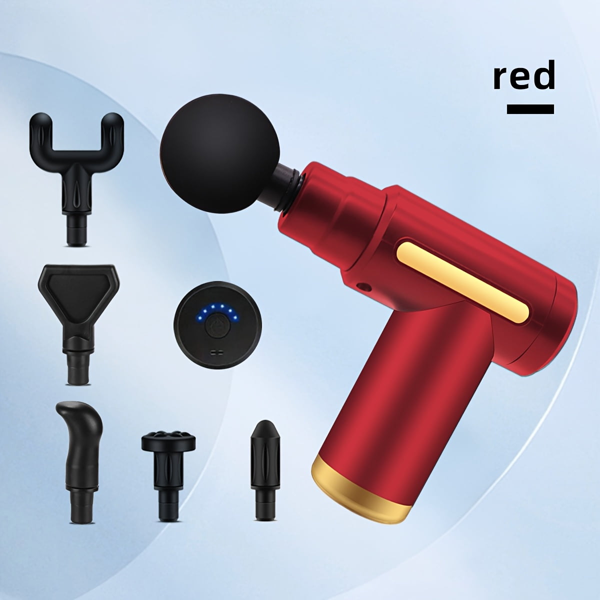 Fanruina Electric Fascia Massage Gun Portable Muscle Massager with LED Touch Screen 6 Massage Heads Mini Handheld Ultra Quiet Brushless Motor for Sports and Fitness