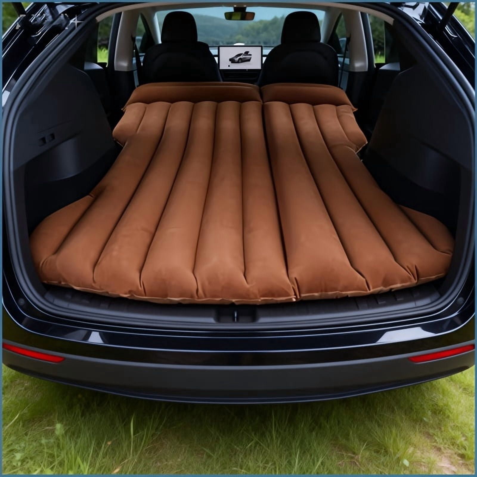 Fanruina Premium Inflatable Car Bed, featuring cloud-soft flocked surface for superior comfort