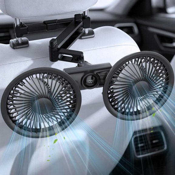 Fans for Backseat , 3600mAh Rechargeable  Operated USB  Backseat Fans with LED Display, 3 Speeds 360? Rotation    Seat Fan for  Rear Facing Cooling Fan for  RV