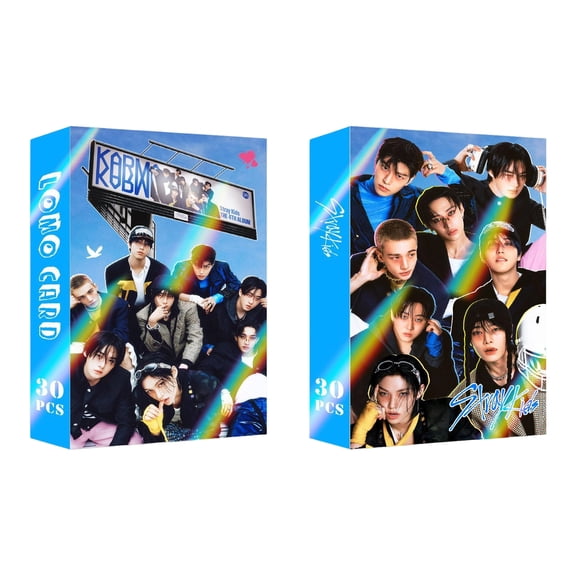 Fans Merch, 30Pcs STRAY Rock Star Album Photo Cards, Pop Star Peripheral Photocards Gift Collection LOMO Cards Merch for SKZ Fans - Blue