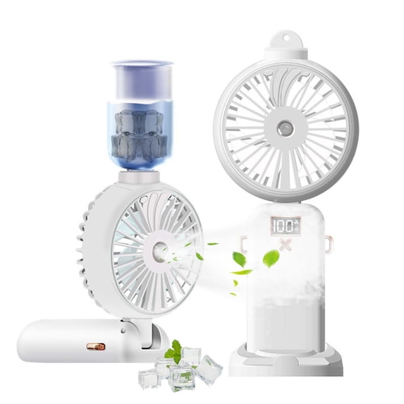 Fans on Clearance ASXITE Fans that Blow Cold,Handheld Fans,USB Charging Digital Display Humidification Spray Folding Fan Neck Spray Fan 5000mA