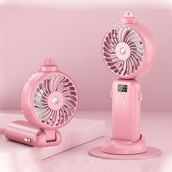 ASXITE Fans that Blow Cold,Handheld Fans,USB Charging Digital Display Humidification Spray Folding Fan Neck Spray Fan 5000mA