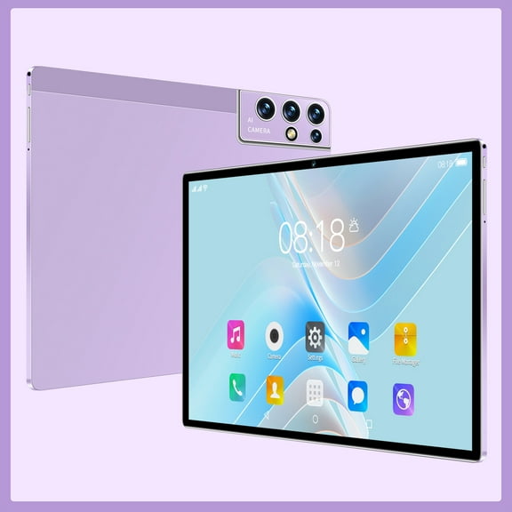 Fanshiluo 10.1 Inch Ultra-thin Tablet - Dual SIM, 2.4G/5G WiFi, 2GB RAM 16GB ROM, 256GB Expandable, HD Display, Android 10, 4000mAh Battery(Purple)
