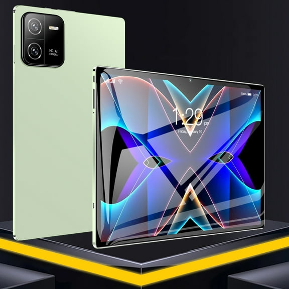 Fanshiluo 10.1-inch HD Android Tablet PC with 5G Dual WiFi, 5MP + 13MP Dual Cameras, 256GB Expandable Memory, Dual SIM, Bluetooth, 8000mAh Battery(Green)