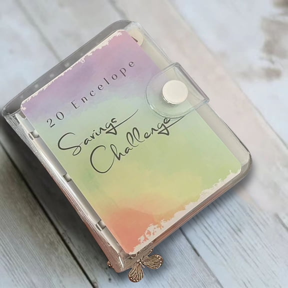 Fanshiluo 20 Envelope Savings Challenge Binder,Cash Envelope Budgeting,Low Income Budget,All Cash Budget,Money Game Wallet Notebook