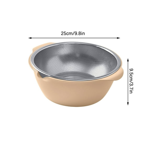 Fanshiluo 304 Stainless Steel Microporous Colander With Handle,Rice Washers Microporous Strainer Set For Washing Vegetables And Rice,And Draining Cooked Pasta.