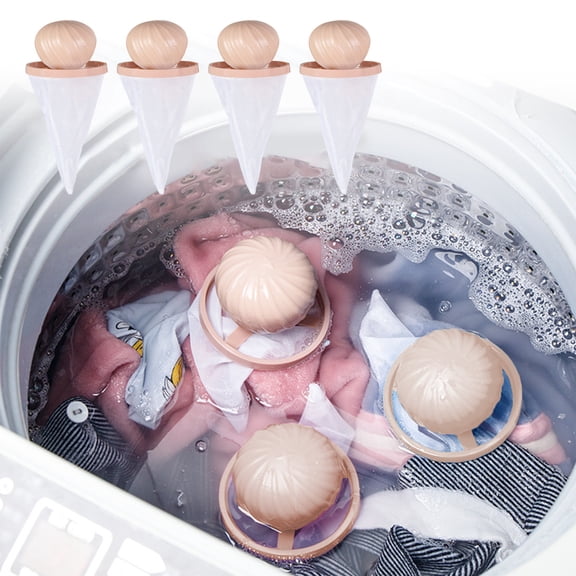 Fanshiluo 4 Pcs Washing Machine Hair Catcher Floating Lint Mesh Bag Reusable Hair Filter Mesh Bag Lint Trap For Toploader Tray