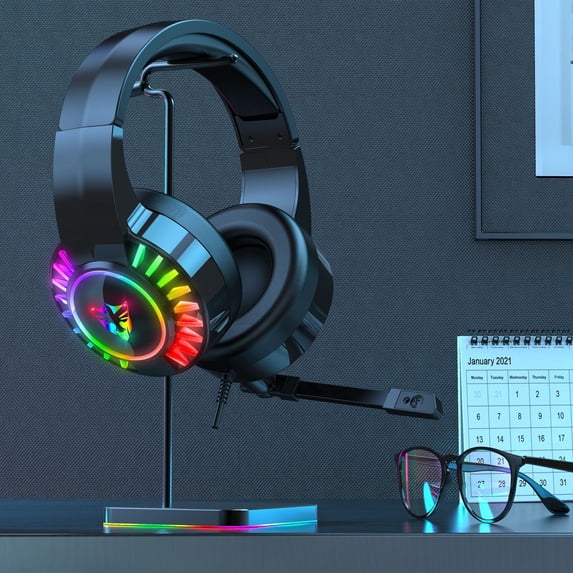 Fanshiluo 7.1 Surround Sound Bluetooth Gaming Headphones - RGB PC Headset with Microphone, Noise Cancelling, Suitable Headset For Ps5, Pc, Ps4, Mac, Switch