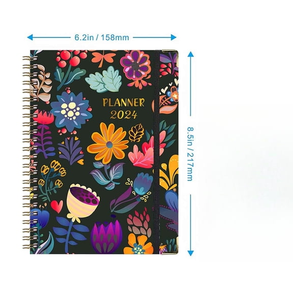 Fanshiluo A5 Coil Notebook 2024 Weekly Schedule Notebook Daily Schedule Notebook Portable Notebook,2024 Planner Weekly Monthly,Thick Stock + Double Wire Bin
