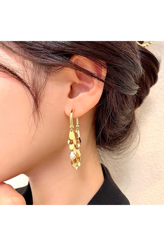 Earings Clearance Premium Metal Sequin Tassel Earrings For Women,Light Luxury,Small Design,Fashionable And Versatile Earrings