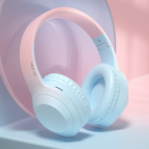 Fanshiluo Gradient Bluetooth 5.3 Headset, Noise Cancellation, Superior Battery Life, HD Stereo Sound, Foldable Design, Comfortable Earmuffs, Dual Mode, 400mAh Battery, 12H Playtime