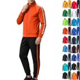 thumbnail image 1 of Fanshiluo Men's 2 Piece Tracksuit Set, Full Zip Stand Collar Jacket and Striped Jogger Pants Outfit,Size L,Big and Tall Men, 1 of 7