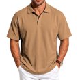 thumbnail image 1 of Fanshiluo Men's Checkered Print Short Sleeve Polo Shirt, Casual Collared Golf T-Shirt,Size:M,Big and Tall Men, 1 of 7