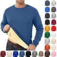 thumbnail image 1 of Fanshiluo Men's Crew Neck Fleece Lined Sweatshirt, Long Sleeve Thermal Casual Pullover Top,Size XS-3XL, 1 of 7