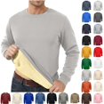 thumbnail image 1 of Fanshiluo Men's Crew Neck Fleece Lined Sweatshirt, Long Sleeve Thermal Casual Pullover Top,Size XS-3XL, 1 of 7